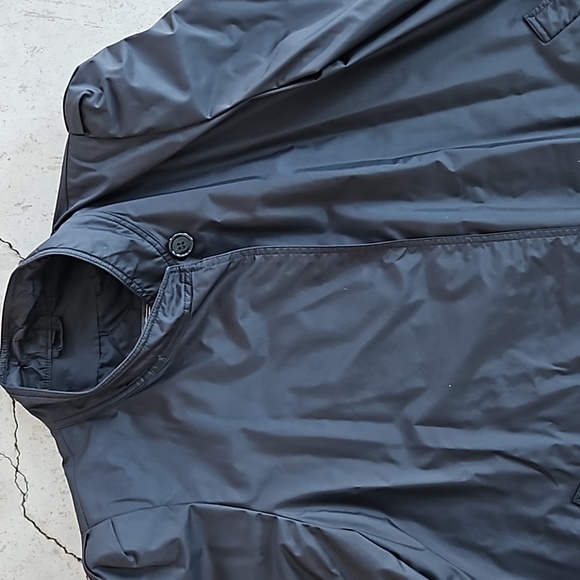 Black nylon jacket vintage open front puffy shoulders 18 XXL / XXXL. FLEETSTREET - Picture 3 of 11